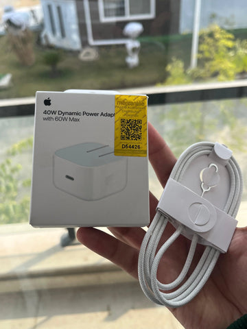 Apple 40W Dual USB-C Fast Charger + Free Braided Cable