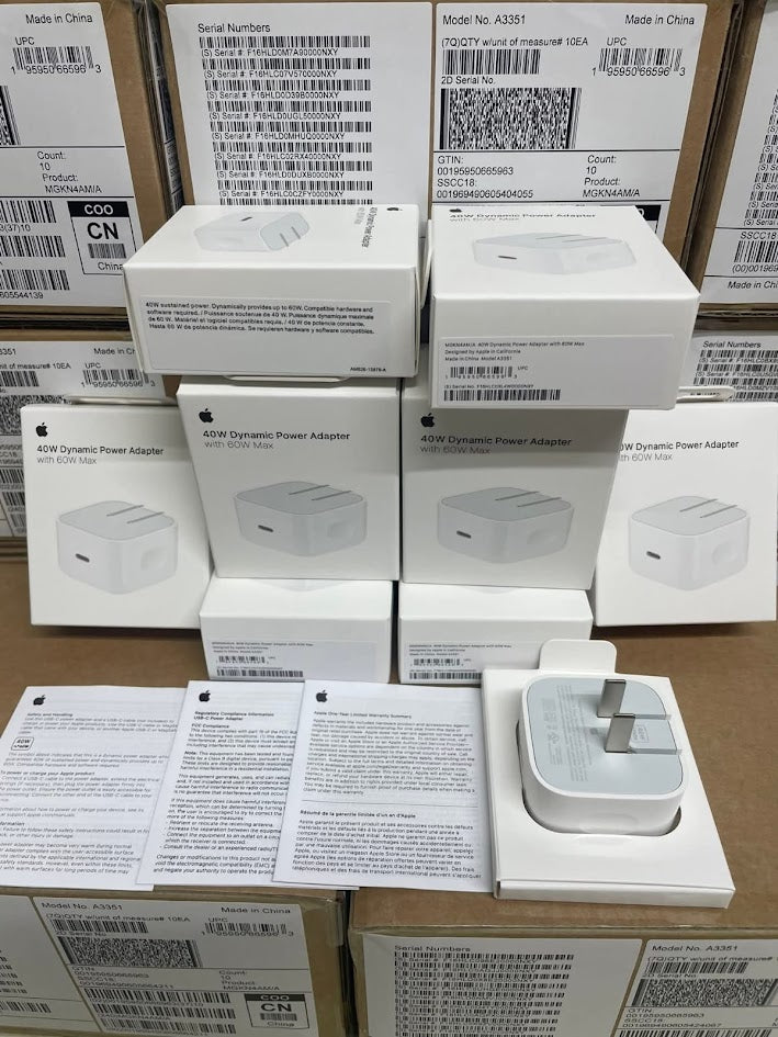 Apple 40W Dual USB-C Fast Charger + Free Braided Cable