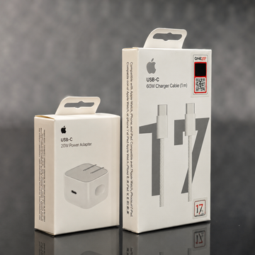 Apple 40W Dual USB-C Fast Charger + Free Braided Cable